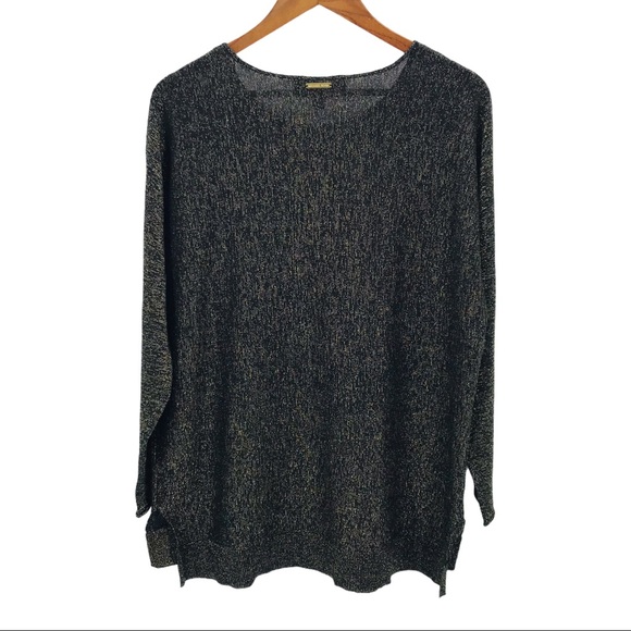 MICHAEL KORS Black Gold Sparkle Sweater X-LargeNWT - Picture 2 of 6